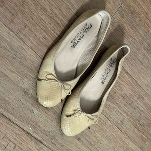 Paul Mayer Attitudes  Ballet Flats Cream Snake